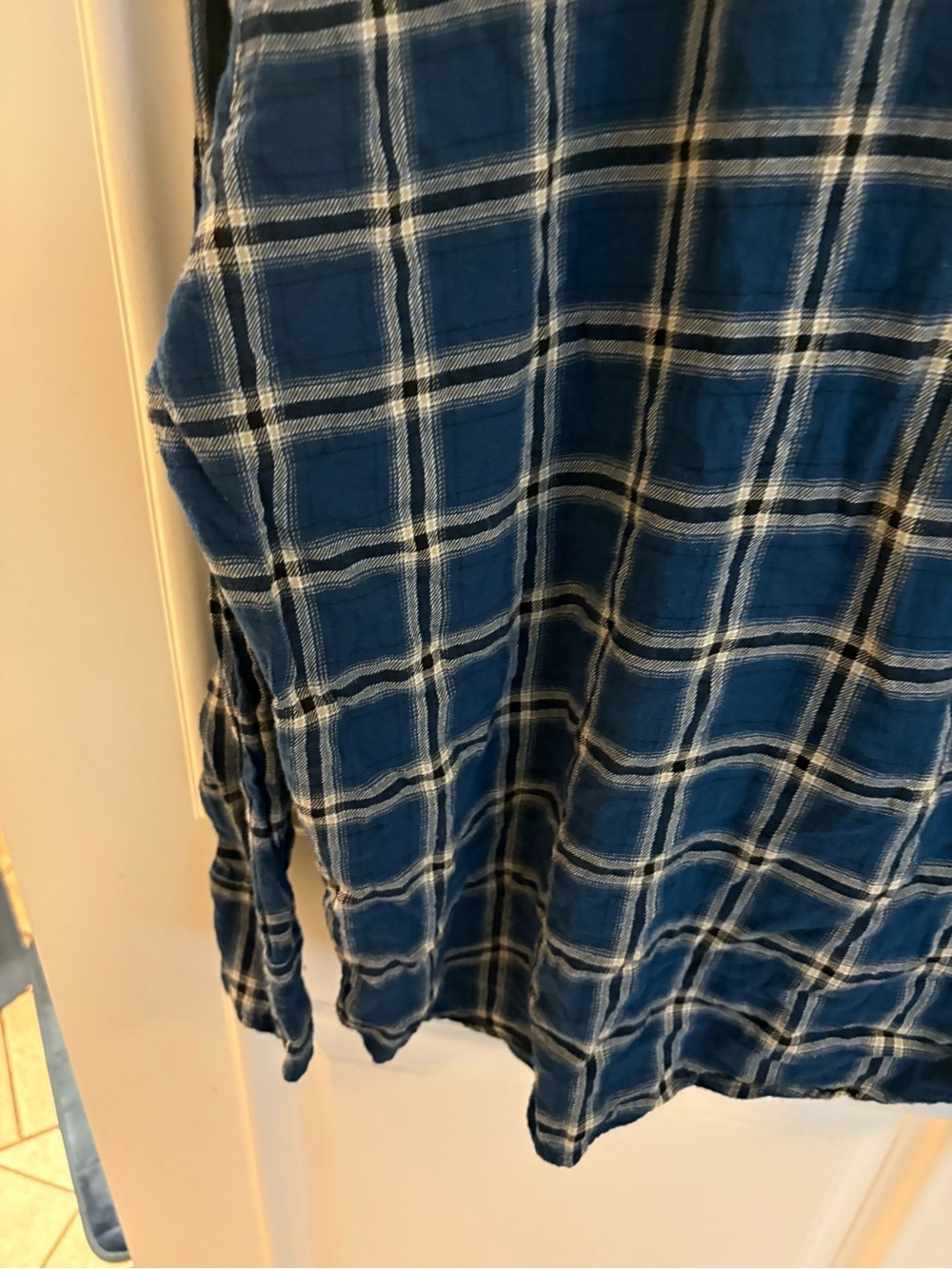Wrangler Blue Plaid Pearl Button Snap Flannel Shirt - Picture 15 of 16